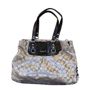 Coach Brown and Tan Leather Shoulder Bag F15510